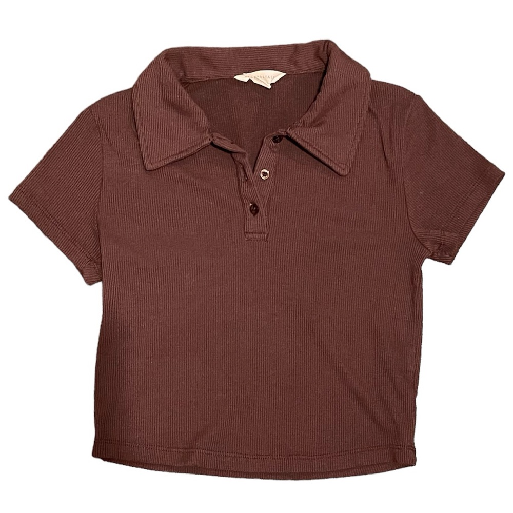 Aeropostale Cropped Collared T-Shirt